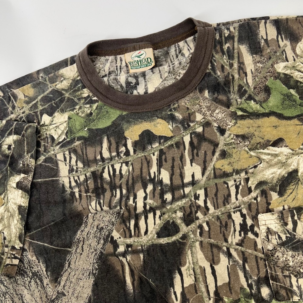 Vintage RedHead Mossy Oak Original Bottomland Pocket Tee XL Hunting Camo